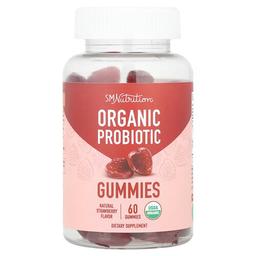 SMNutrition, 유기농 프로바이오틱 구미젤리, 천연 딸기, 구미젤리 60개