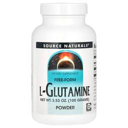 소스 네츄럴 Source Naturals, L-글루타민, 프리 폼 파우더, 3.53 온스 (100 g)
