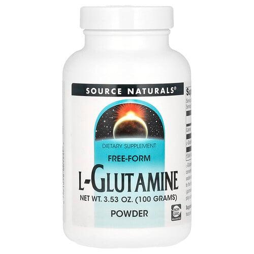 소스 네츄럴 Source Naturals, L-글루타민, 프리 폼 파우더, 3.53 온스 (100 g) 상품 이미지
