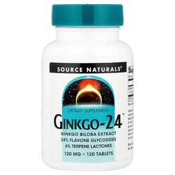 소스 네츄럴 Source Naturals, Ginkgo-24™, 120mg, 120정