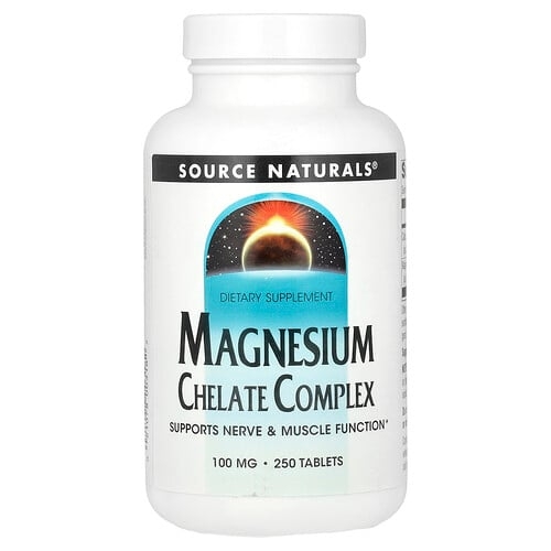 소스 네츄럴 Source Naturals, 마그네슘 킬레이트 복합체, 100mg, 250정 상세 이미지