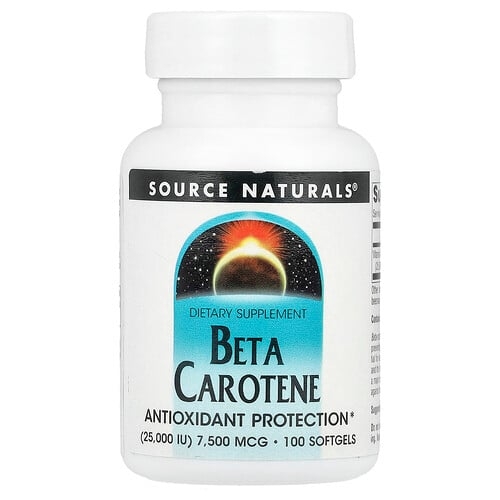 소스 네츄럴 Source Naturals, 베타카로틴, 7,500mcg(25,000IU), 소프트젤 100정 상세 이미지