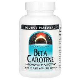 소스 네츄럴 Source Naturals, 베타카로틴, 7,500mcg(25,000IU), 소프트젤 250정