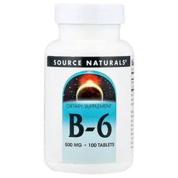 소스 네츄럴 Source Naturals, B-6, 500 ㎎, 100 정