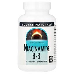 소스 네츄럴 Source Naturals, 나이아신아마이드 B-3, 1,500mg, 50정