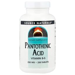 소스 네츄럴 Source Naturals, 판토텐산, 250mg, 250정