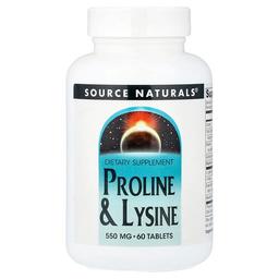 소스 네츄럴 Source Naturals, 프롤린 & 라이신, 60정
