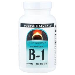 소스 네츄럴 Source Naturals, 비타민B1, 고효능, 500mg, 100정