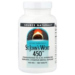 소스 네츄럴 Source Naturals, St. John's Wort 450™, 450mg, 180정