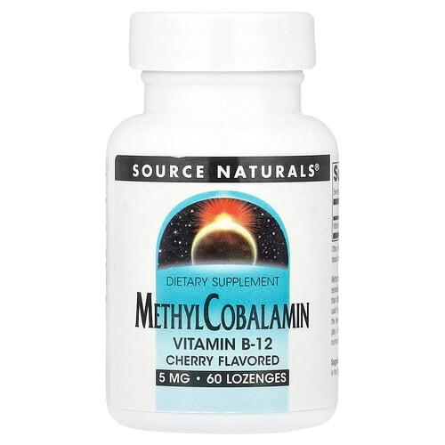 소스 네츄럴 Source Naturals, 메틸코발라민, 체리 맛, 5mg, 사탕 정제 60정 상품 이미지