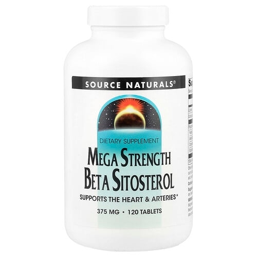 소스 네츄럴 Source Naturals, 메가 스트렝스 베타 시토스테롤, 375mg, 120정 상세 이미지