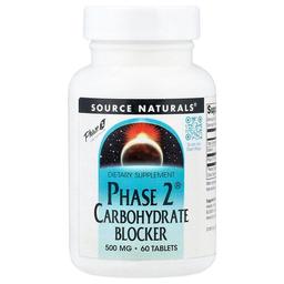 소스 네츄럴 Source Naturals, Phase 2® 탄수화물 차단제, 500mg, 60정