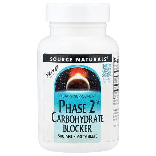 소스 네츄럴 Source Naturals, Phase 2® 탄수화물 차단제, 500mg, 60정 상품 이미지