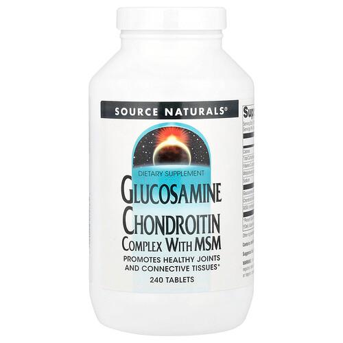 소스 네츄럴 Source Naturals, 글루코사민 콘드로이틴 복합체, MSM 함유, 240정 상품 이미지