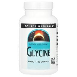 소스 네츄럴 Source Naturals, 글라이신, 500mg, 캡슐 100정