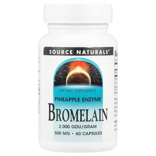 소스 네츄럴 Source Naturals, 브로멜라인, 500mg, 캡슐 60정 상세 이미지