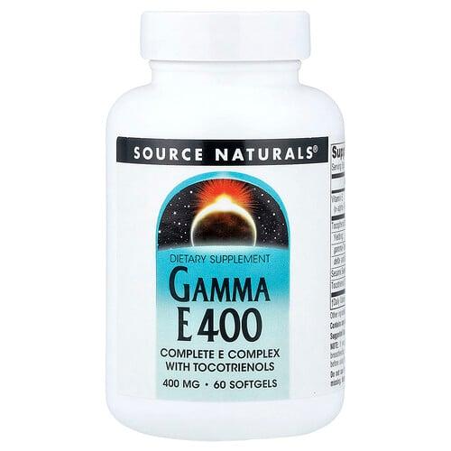 소스 네츄럴 Source Naturals, 감마 E 400, 토코트리에놀을 함유한 컴플리트 E 복합체, 소프트젤 60정 상품 이미지