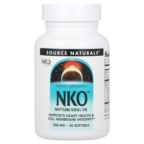 소스 네츄럴 Source Naturals, NKO™, 넵튠 크릴 오일, 500mg, 소프트젤 30정 상품 이미지