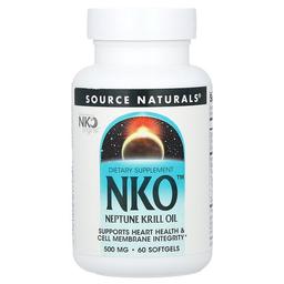 소스 네츄럴 Source Naturals, NKO™, 넵튠 크릴 오일, 500mg, 소프트젤 60정