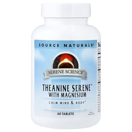 소스 네츄럴 Source Naturals, Serene Science®, 테아닌 및 마그네슘 함유 Serene®, 60정 상세 이미지