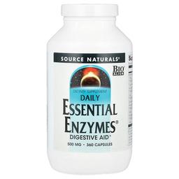 소스 네츄럴 Source Naturals, Daily Essential Enzymes®, 500mg, 캡슐 360정