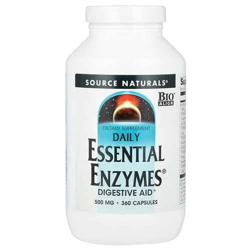 소스 네츄럴 Source Naturals, Daily Essential Enzymes®, 500mg, 캡슐 360정 상세 이미지