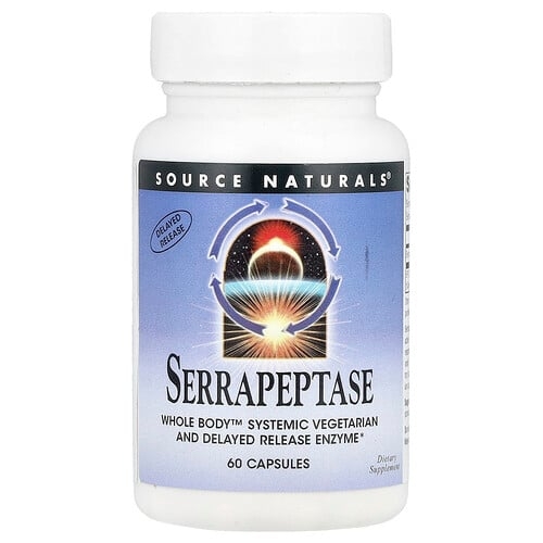 소스 네츄럴 Source Naturals, 세라펩타아제, 캡슐 60정(캡슐당 60,000SPU) 상세 이미지