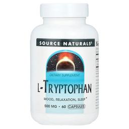 소스 네츄럴 Source Naturals, L-트립토판, 500mg, 캡슐 60정