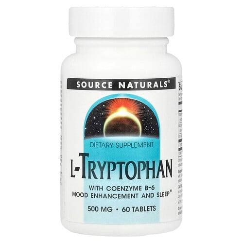 소스 네츄럴 Source Naturals, 코엔자임 B-6가 포함된 L-트립토판, 500 mg, 60 타블렛 상세 이미지