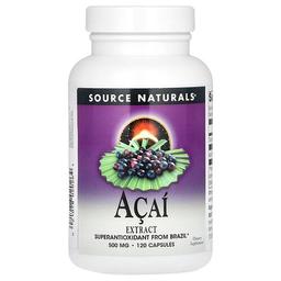 소스 네츄럴 Source Naturals, 아사이 추출물, 500mg, 캡슐 120정