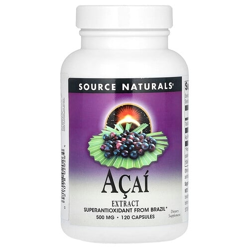 소스 네츄럴 Source Naturals, 아사이 추출물, 500mg, 캡슐 120정 상세 이미지