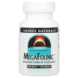 소스 네츄럴 Source Naturals, MegaFolinic™, 800mcg, 120정