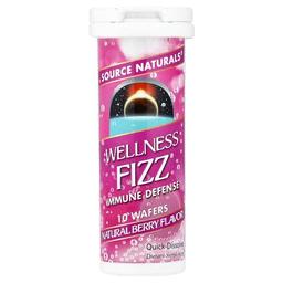 소스 네츄럴 Source Naturals, Wellness Fizz®, 면역 방어, 천연 베리 맛, 웨이퍼 10개