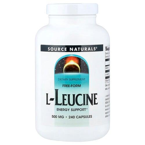 소스 네츄럴 Source Naturals, 유리형 L-류신, 500mg, 캡슐 240정 상품 이미지