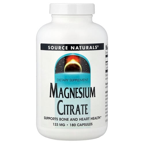 소스 네츄럴 Source Naturals, 마그네슘 시트레이트, 133 밀리그램, 180 캡슐 상세 이미지