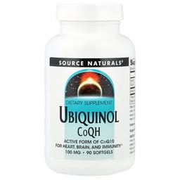 소스 네츄럴 Source Naturals, 유비퀴놀 CoQH, 100mg, 소프트젤 90정