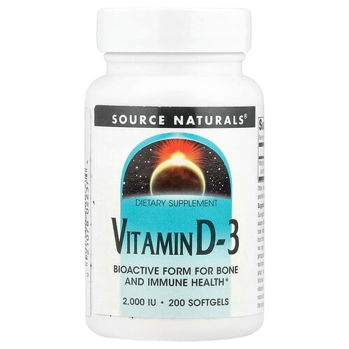 소스 네츄럴 Source Naturals, 비타민 D-3, 2,000 IU, 200 소프트젤 상세 이미지