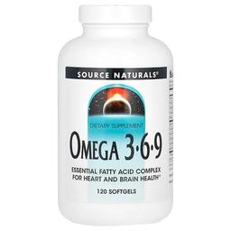 소스 네츄럴 Source Naturals, Omega 3-6-9, 소프트젤 120정