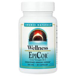 소스 네츄럴 Source Naturals, 웰니스, EpiCor®, 비타민D-3 함유, 캡슐 30정
