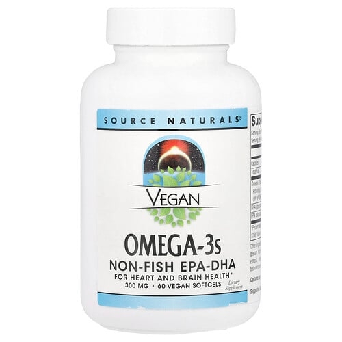 소스 네츄럴 Source Naturals, 비건 오메가3, 생선 무함유 EPA-DHA, 300mg, 비건 소프트젤 60정 상세 이미지