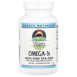 소스 네츄럴 Source Naturals, 비건 오메가3, 300mg, 비건 소프트젤 90정