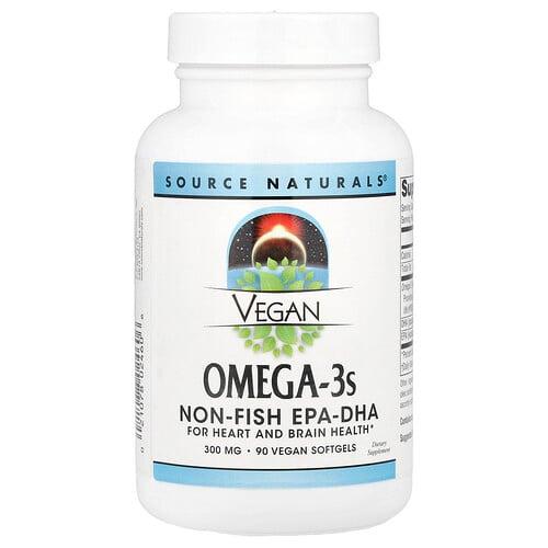 소스 네츄럴 Source Naturals, 비건 오메가3, 300mg, 비건 소프트젤 90정 상품 이미지