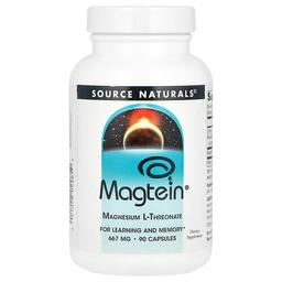 소스 네츄럴 Source Naturals, Magtein®, 마그네슘 L-트레온산, 캡슐 90정