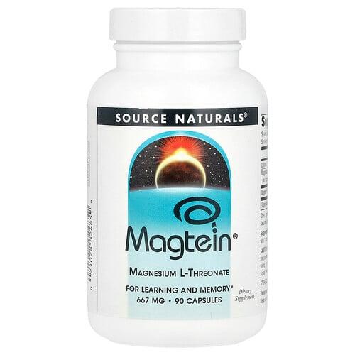 소스 네츄럴 Source Naturals, Magtein®, 마그네슘 L-트레온산, 캡슐 90정 상품 이미지