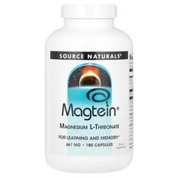 소스 네츄럴 Source Naturals, Magtein®, 마그네슘 L-트레온산, 캡슐 180정