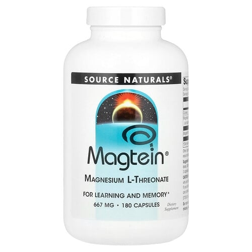소스 네츄럴 Source Naturals, Magtein®, 마그네슘 L-트레온산, 캡슐 180정 상세 이미지