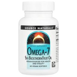 소스 네츄럴 Source Naturals, 오메가7, 산자나무 열매오일, 베지 소프트젤 60정