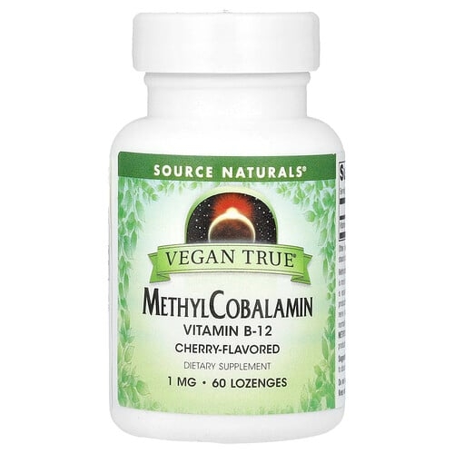 소스 네츄럴 Source Naturals, Vegan True, 메틸코발라민, 체리, 1mg, 사탕 정제 60정 상세 이미지