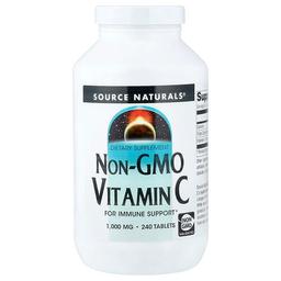 소스 네츄럴 Source Naturals, 유전자 변형 성분 무함유 비타민C, 1,000mg, 240정