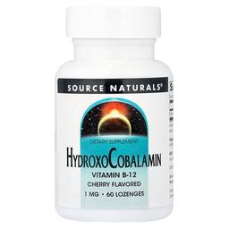 소스 네츄럴 Source Naturals, Hydroxo코발라민, 체리 맛, 1mg, 사탕 정제 60정